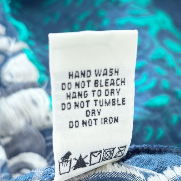 MAX STUDIO Women’s Blue Green Woven Structured Skirt Stretch Waist Dress Size S - Picture 9 of 9